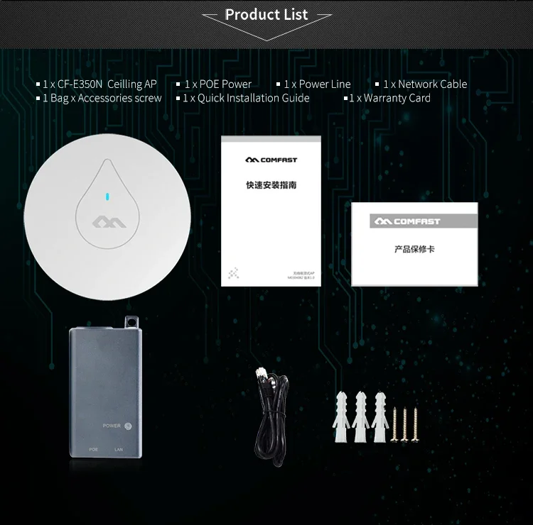 Oem Odm 300mbps Wireless Ceiling Ap 2.4ghz Wall Mount Wifi Access Point ...