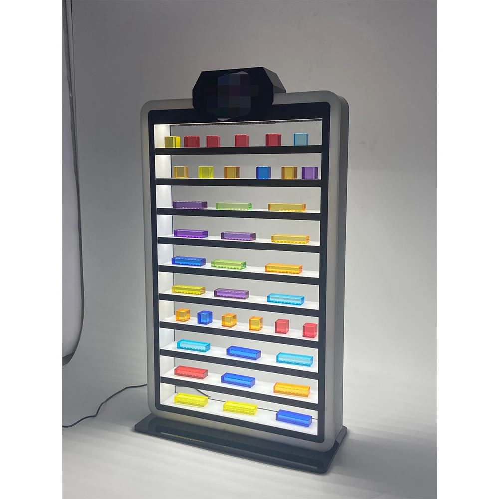 Mutipul 10 Shelves LED Acrylic Stand Lockable POP Display Retail Shop Display Stand with LED Light