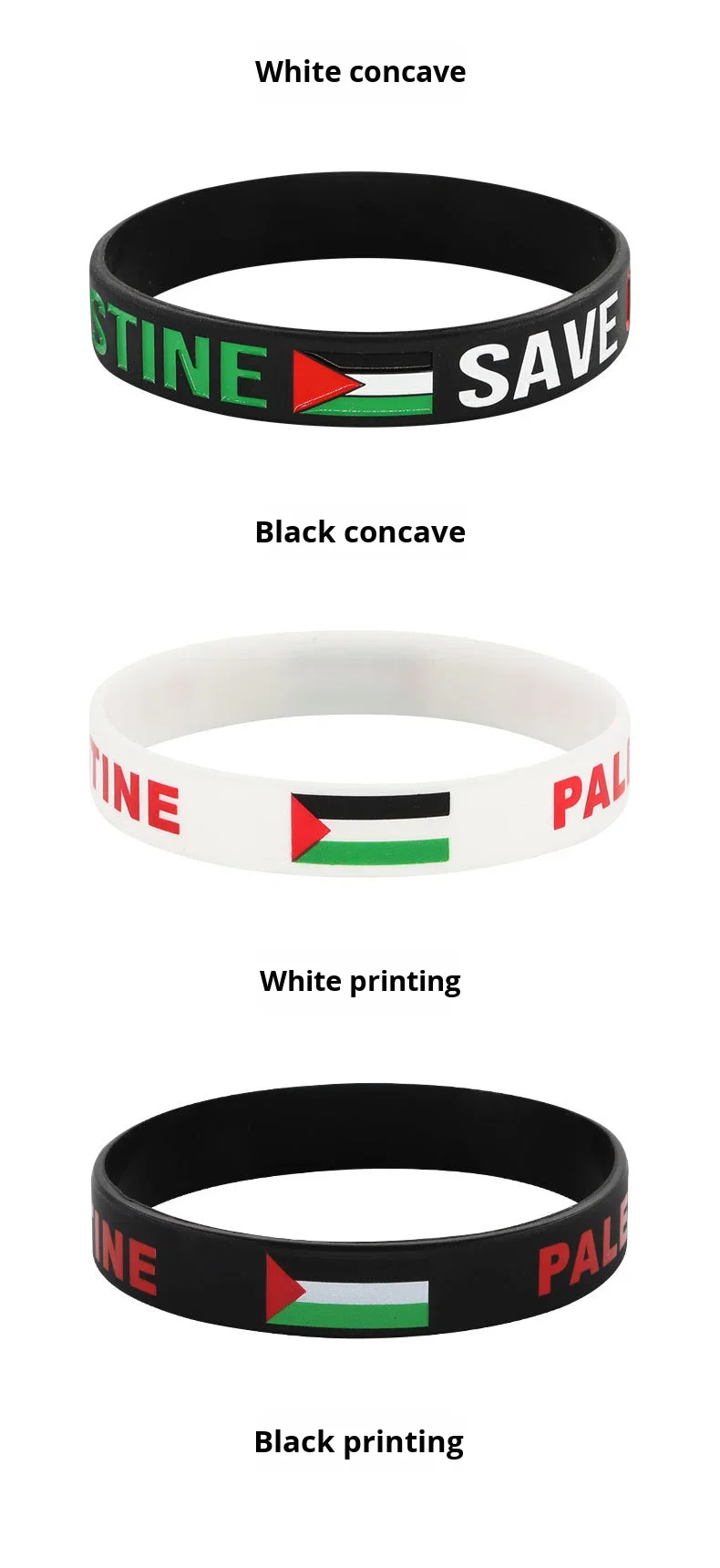 Silicone Wristband As a Small Gift. European and American Version. for Palestine. Eco-friendly. Sporty Silicone Wristband factory