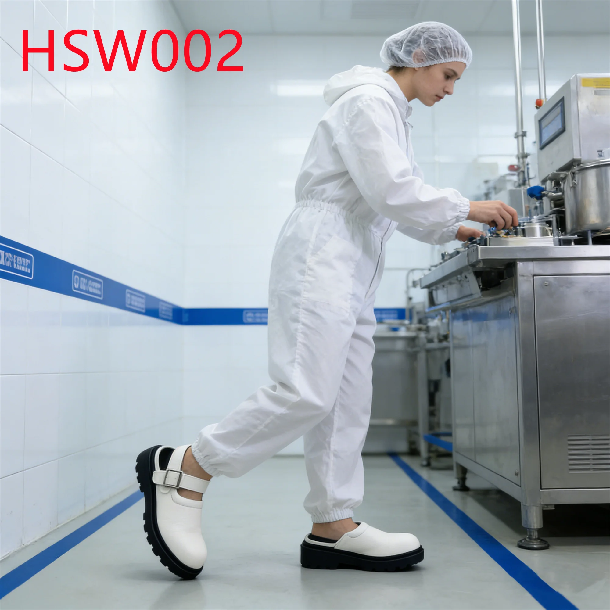 HY,Qatar Popular Adjustable Belt Design White/black Safety slippers Lab Technician Static Proof Work Shoes with Steel Toe HSW002