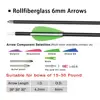 Flecha de fibra de vidrio Rollfiberglass de 6 mm
