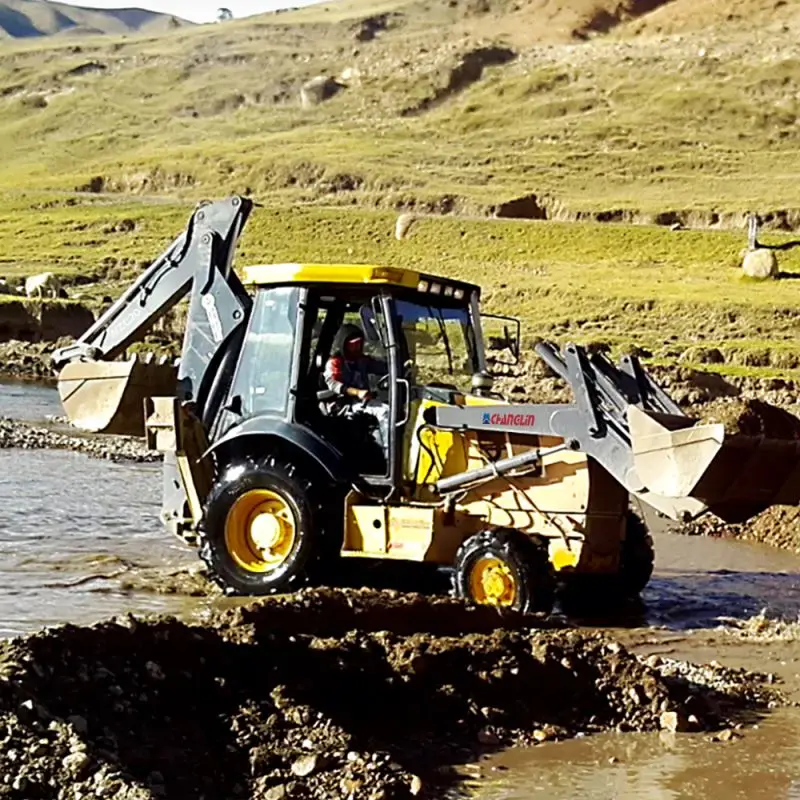 Chinese CE Multi-Purpose Front End Loader Backhoe Compact 4 Wheel Backhoe Loader