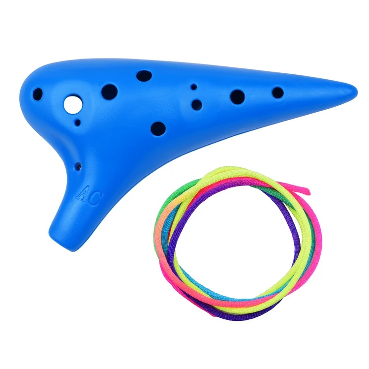 Ocarina 12 Trous Alto C - Instrument Portable En ABS Noir Mat - Avec Sac Et Partition - Idéal Débutants Et Musiciens Confirmés