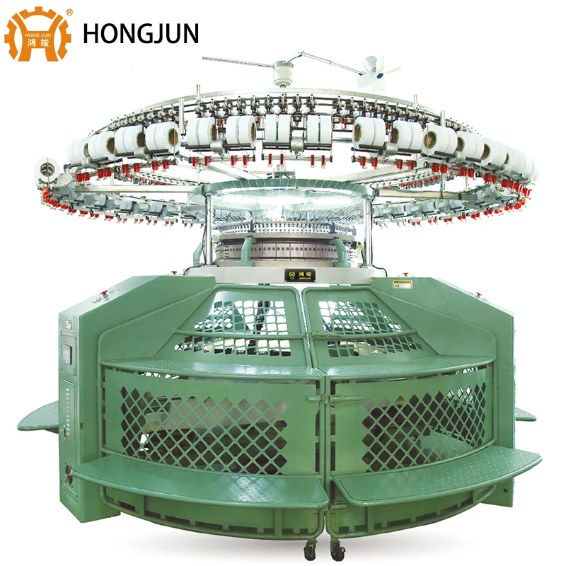Hongjun Open Width Single Jersey Circular Knitting Machine Equipped with Memminger Positive Yarn Feeder