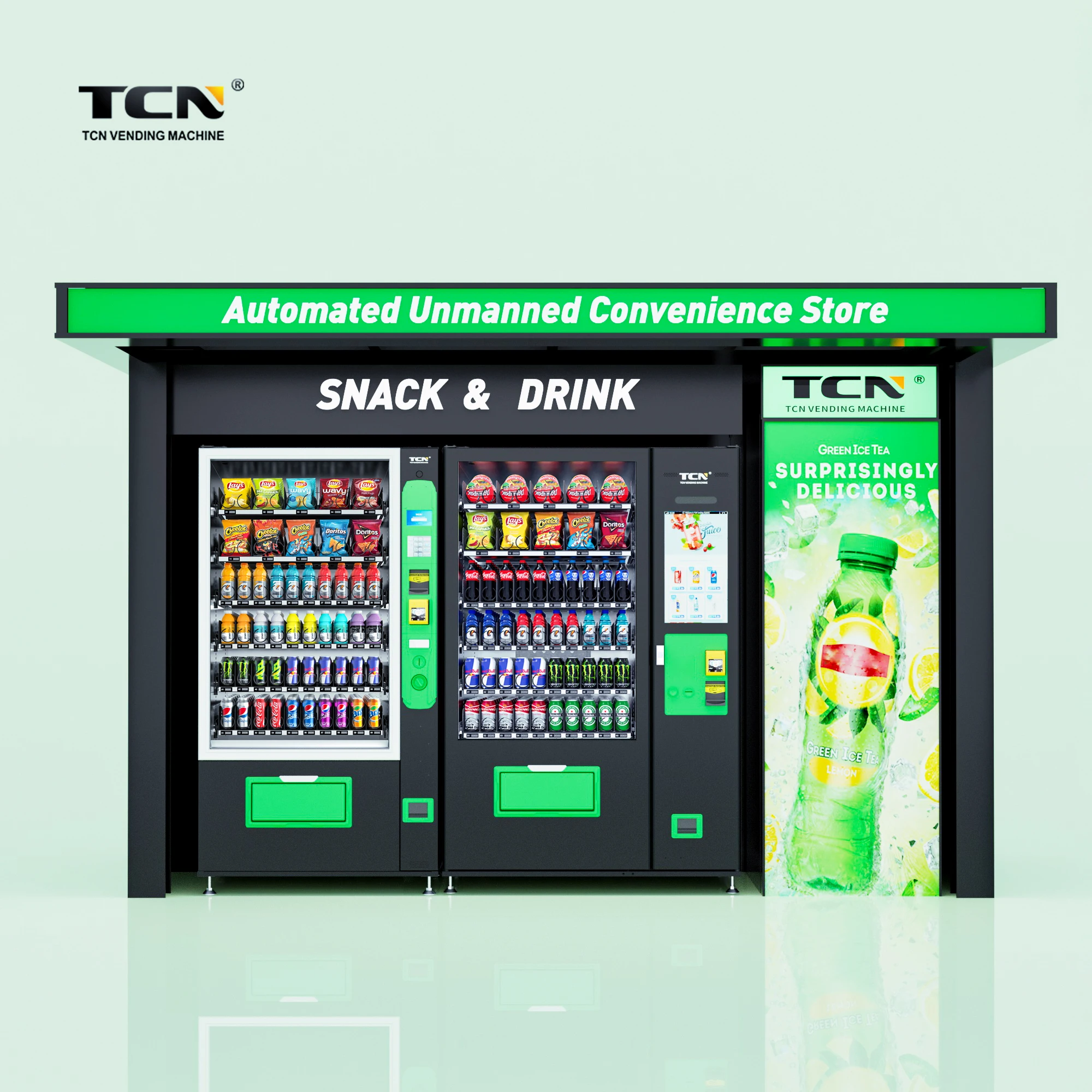 TCN Europe Unmanned Convenience Store Vending Machine Snacks Drinks Combo Vending Machine