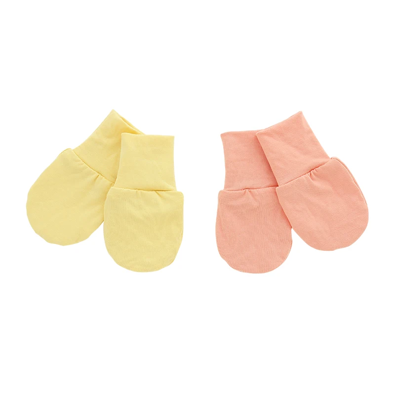 Высококачественные вязаные однотонные варежки для новорожденных из 100% хлопка оптом