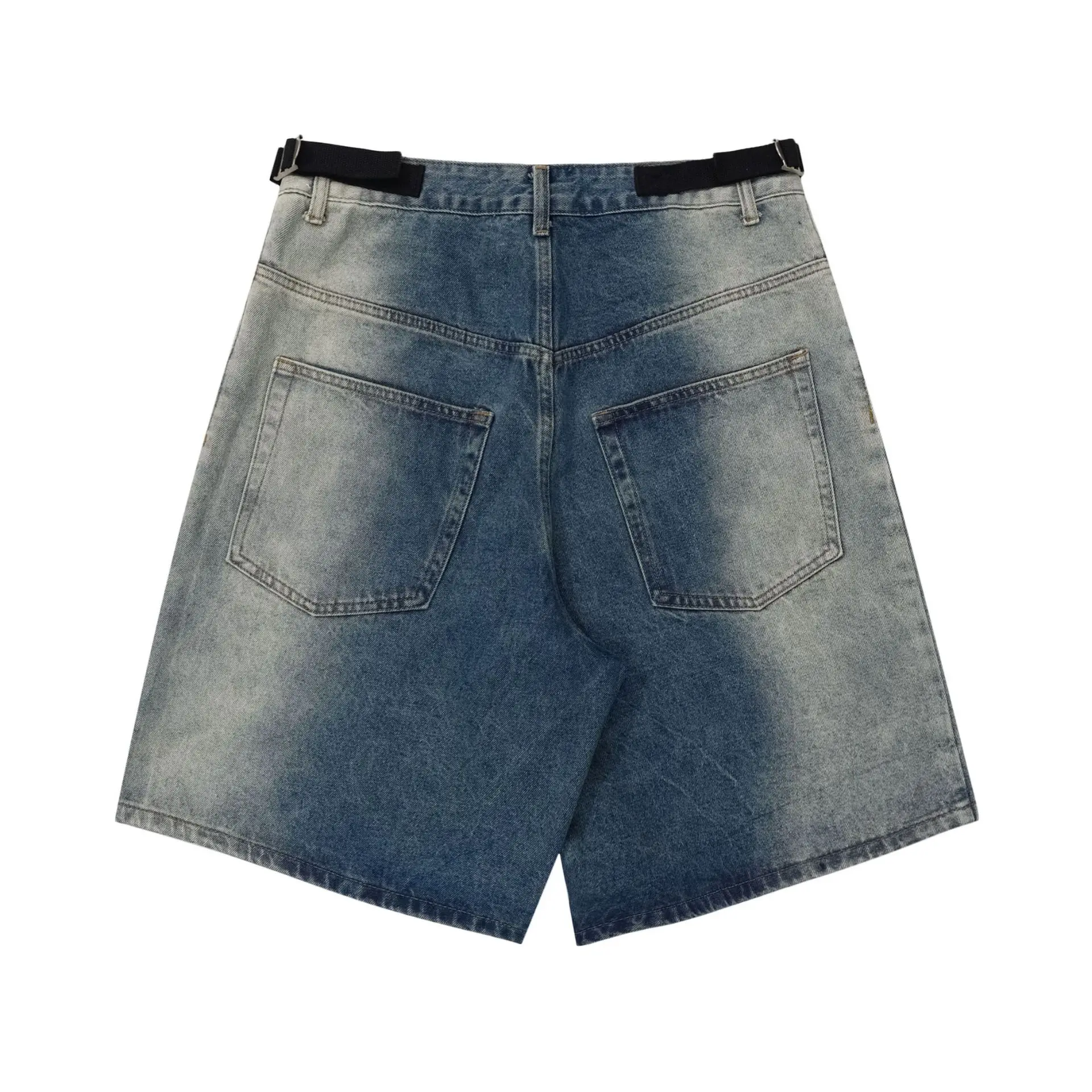 Clothing Manufacturers Whisker Washed Loose Custom Denim Shorts Men Men's Shorts