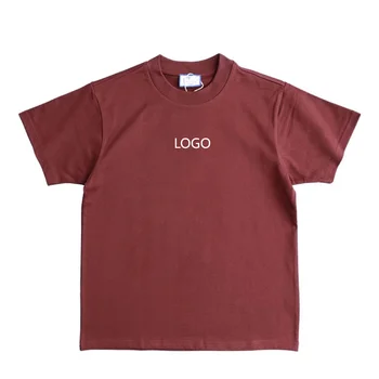 Tight Collar T shirts 400GSM Oversized  Heavyweight T-shirt custom logo 100%Cotton gym t shirt