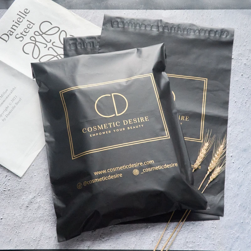 Polymail Custom Custom Printed Logo Black Polymailers for Shipping