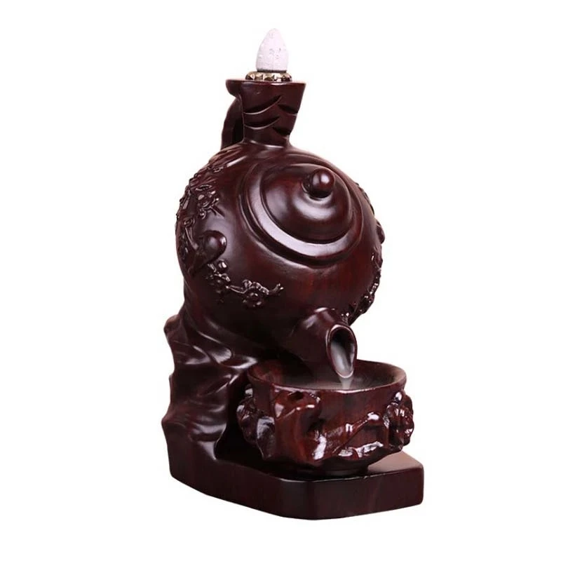 Hot Selling Backflow Incense Burners Wooden Tea Pot Smoke Waterfall Incense Sticks Holder Aromatic Buy Incense Stick Holder Wood Incense Burner Backflow Incense Burner Product On Alibaba Com