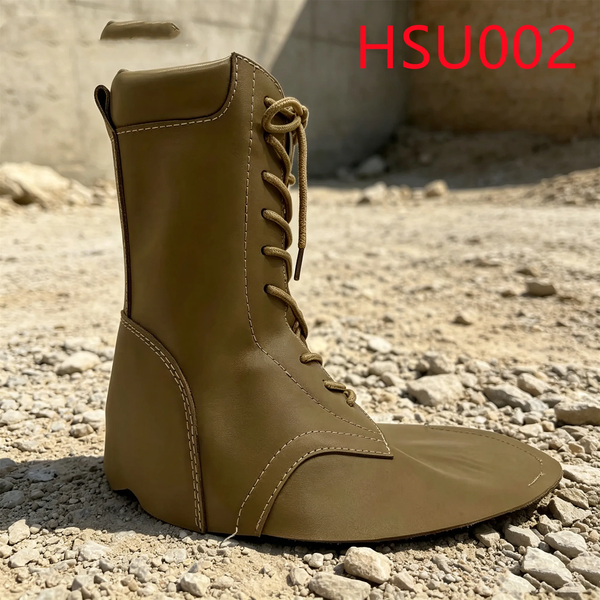 HY,Factory Supply Anti-scratch Full Leather Semi-finished Product Upper Uneven Terrain Sand Color Hiking Boots Vamp HSU002