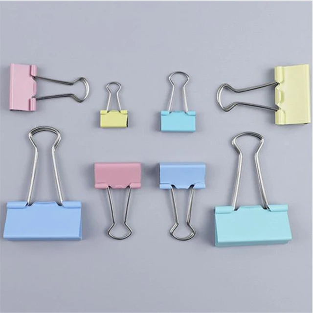 High Quality Paper Clips Colorful Metal Binder Clip Manufacturing