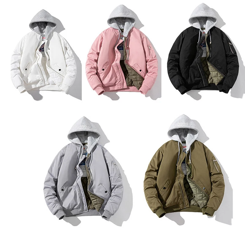 Customized Winter Baseball jacket mens hood bomber letterman varsity jackets_voghion.com