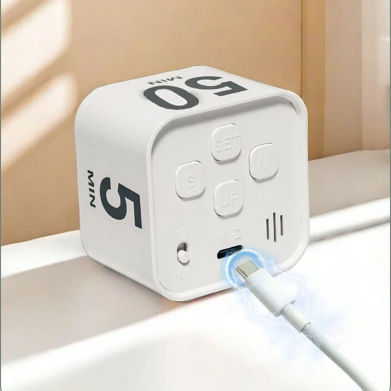 Google Smart Pomodoro Cube Timer Productivity Study Visual Timer for Kids Digital Kitchen Flip Timer
