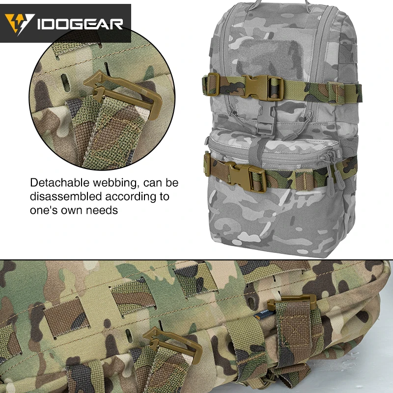Sac à Dos D’hydratation Tactique IDOGEAR G2 – Léger, Camouflage, Avec Poches MOLLE