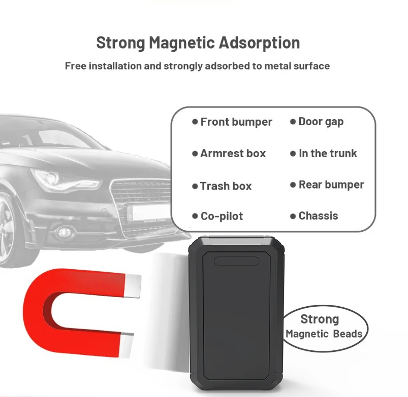 Strong Magnetic Design GPS Tracker GT30 Three Years Standby Time Vehicle Tracking System With Free App