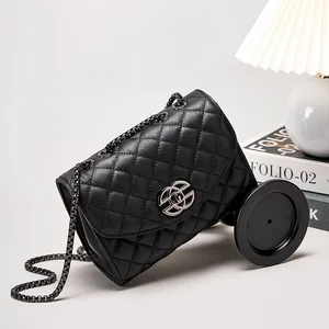 Wholesale Custom Retro Design Women's Leather Diamond Shoulder Bag Luxury High-quality Crossbody Bag for Ladies Diamond Bag