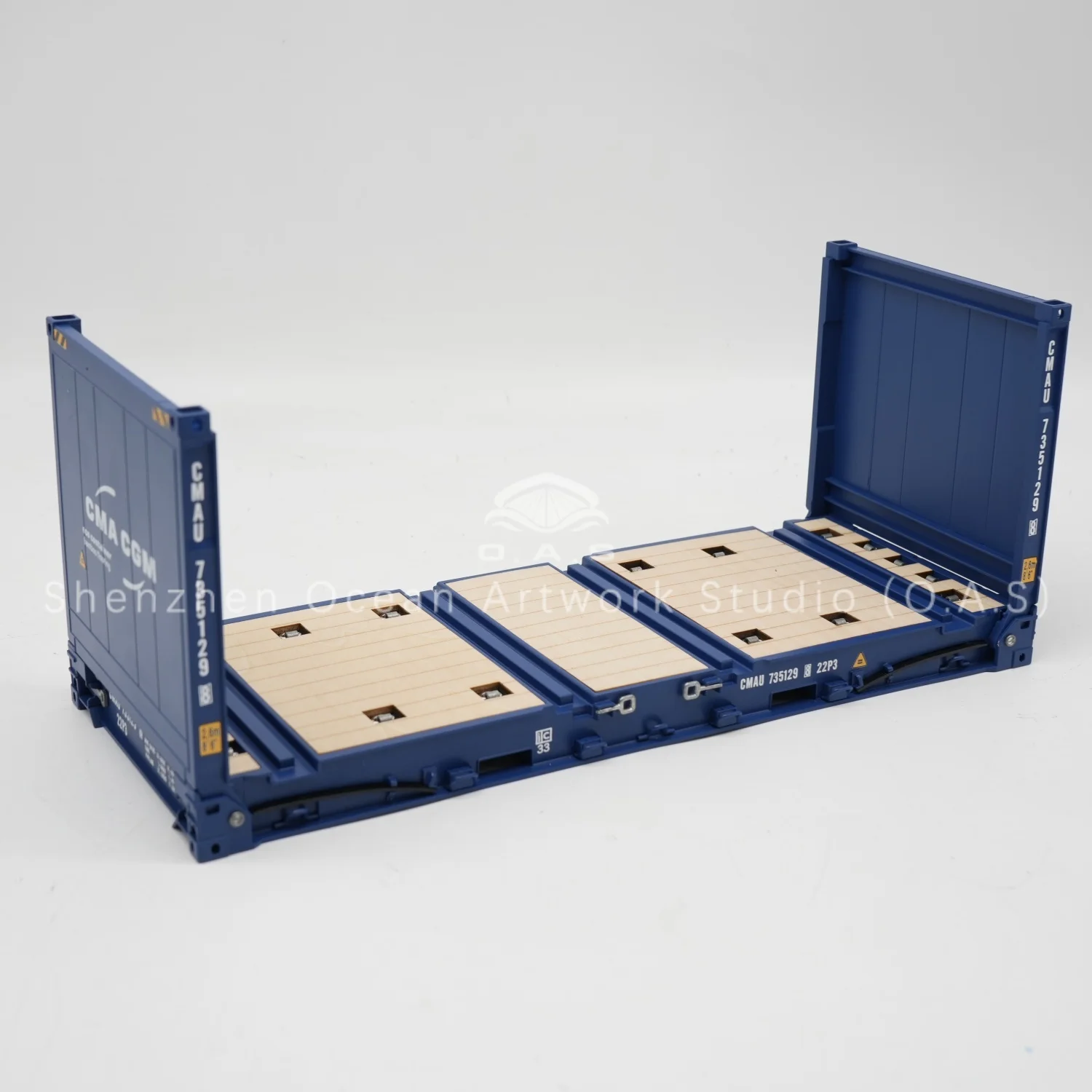 【L】O.A.S Container Model Factory Customized Scale1:20 Plastic Crafts Shipping Boxes   CMA CGM Flat Rack Container Model