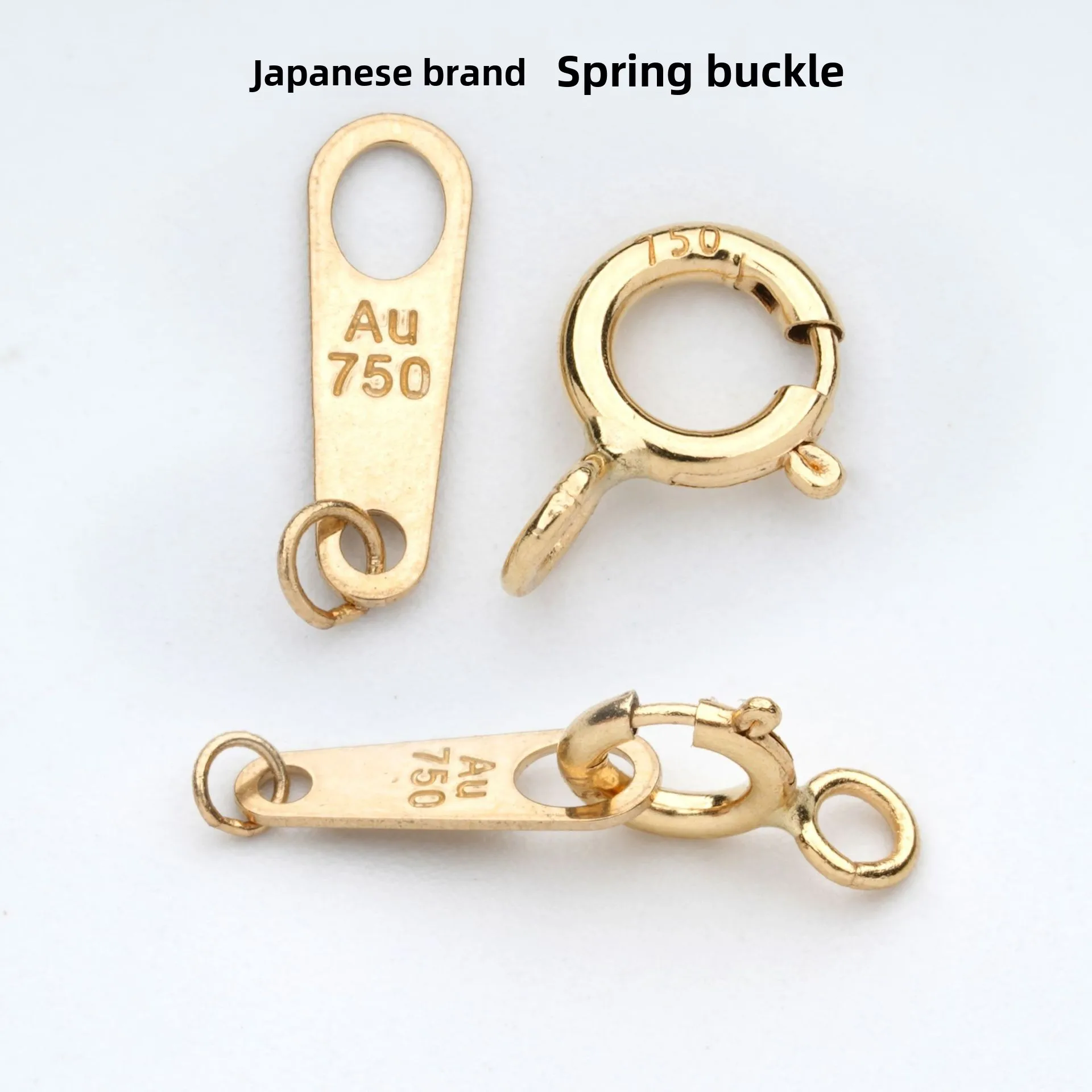 18K Gold Japanese Style Stamp Clip Closed Ring Bracelet