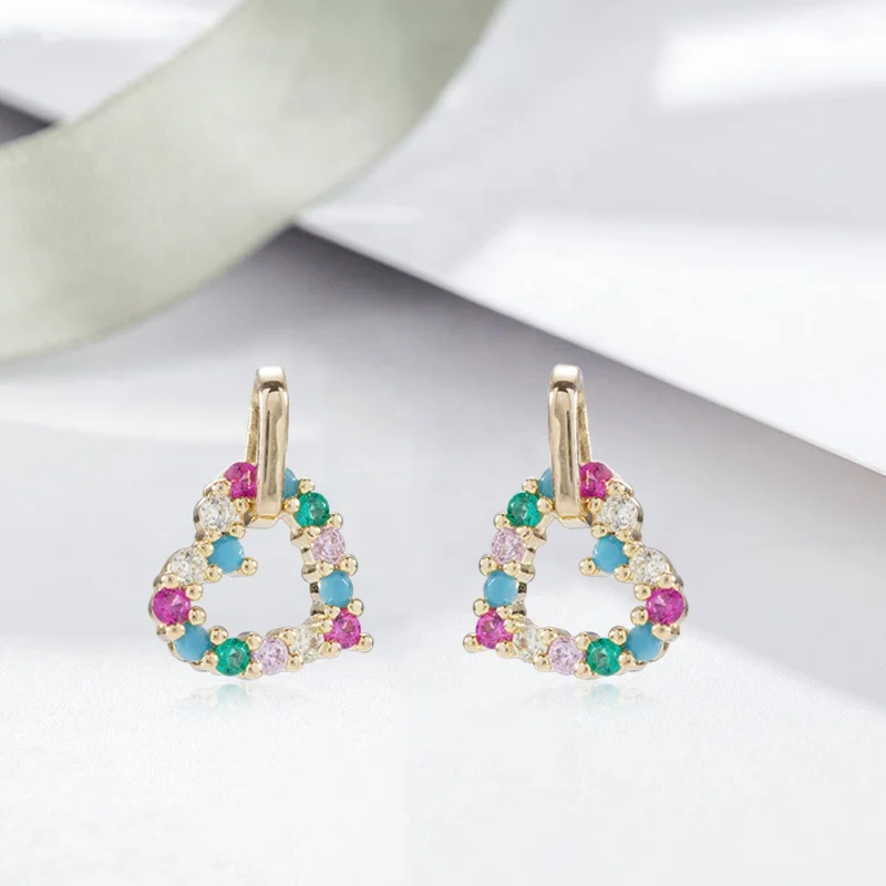 Wholesale natural gemstone zircon earring custom logo customized quartz jewelry color crystal stud earrings women