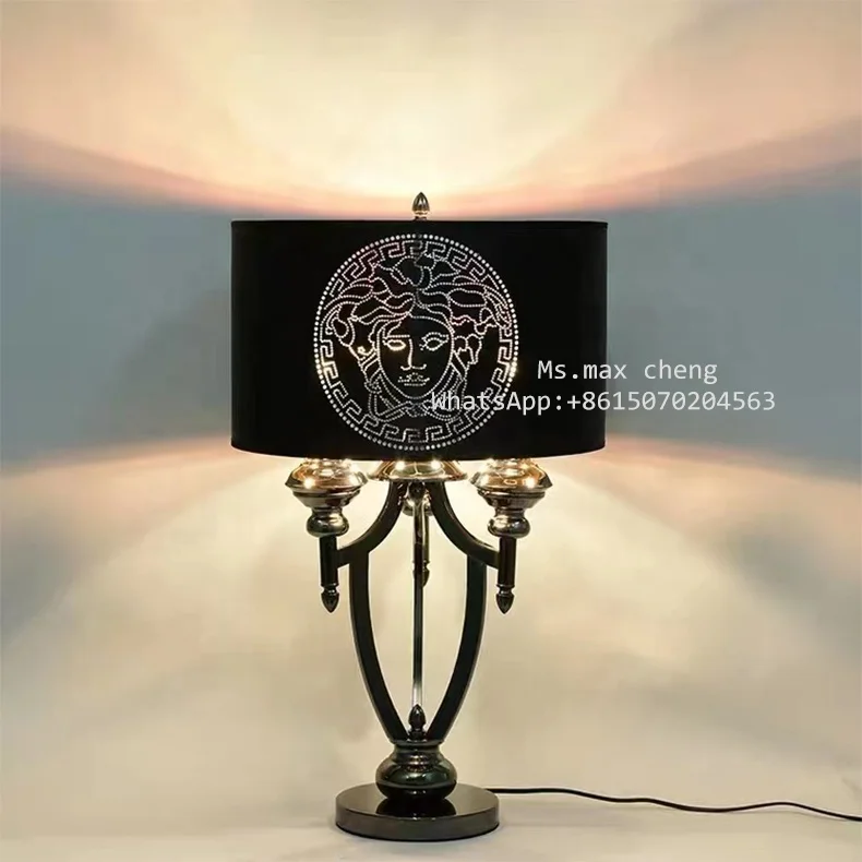 NEW Italian design high-end metal classic table lamp led table lamps luxury black hotel vintage desk lamp