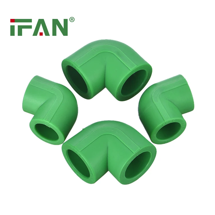 IFAN Green Color PPR Pipe Fittings 1/2"  PPR Elbow 32- 110mm PPR Fittings Elbow