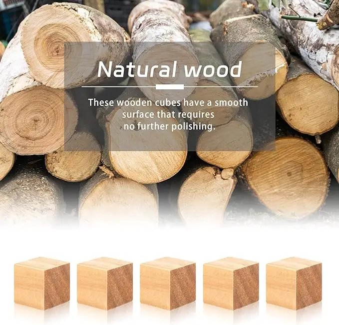 Cubi di legno non finiti quadrati blocchi di legno naturale per
