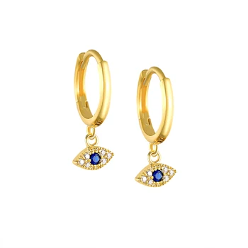 ROXI trendy fashion design S925 silver devil's retro blue eyes earrings jewelry 2021