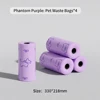 Bolsa de recogida morada, 4 rollos.