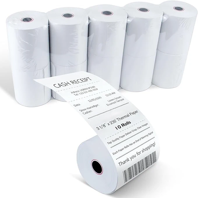 3 1/8" x 230 Thermal Cash Register Paper BPA Free Thermal Pos Paper Rolls