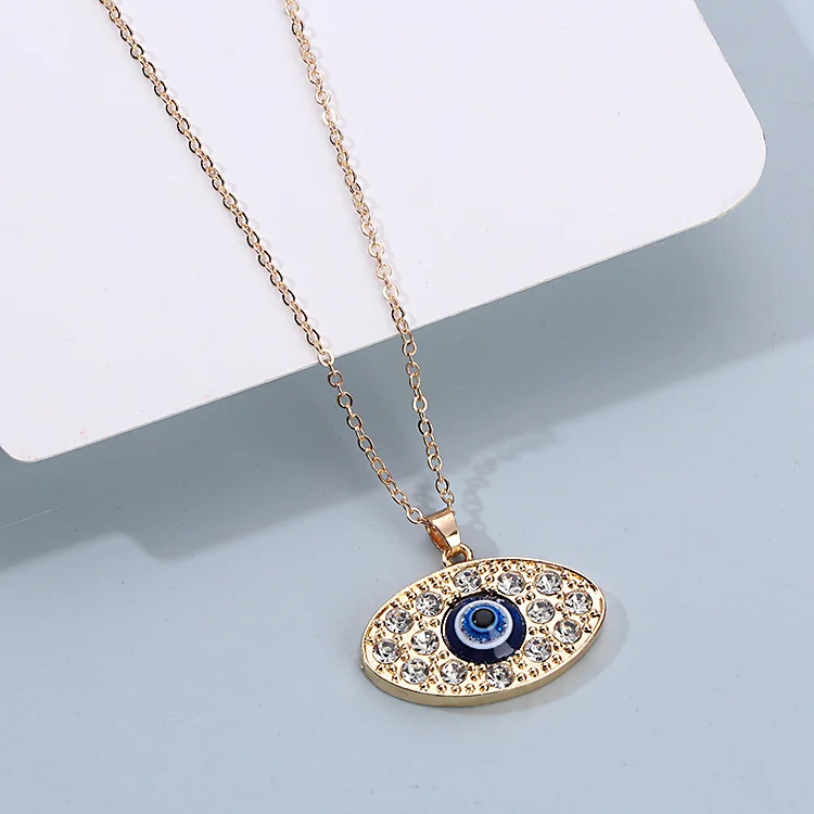 Blue Eyes Fashion Jewelry Alloy Chain Stainless Steel Pendant Evil Blue