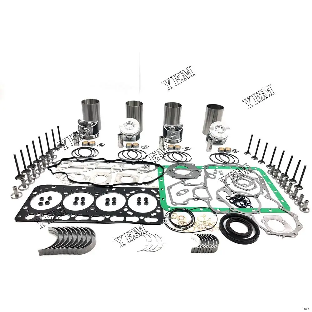 V3300 Overhaul Rebuild Kit With Bearings Piston Rings Full Gasket Set Engine Valve Liner Kit for Kubota