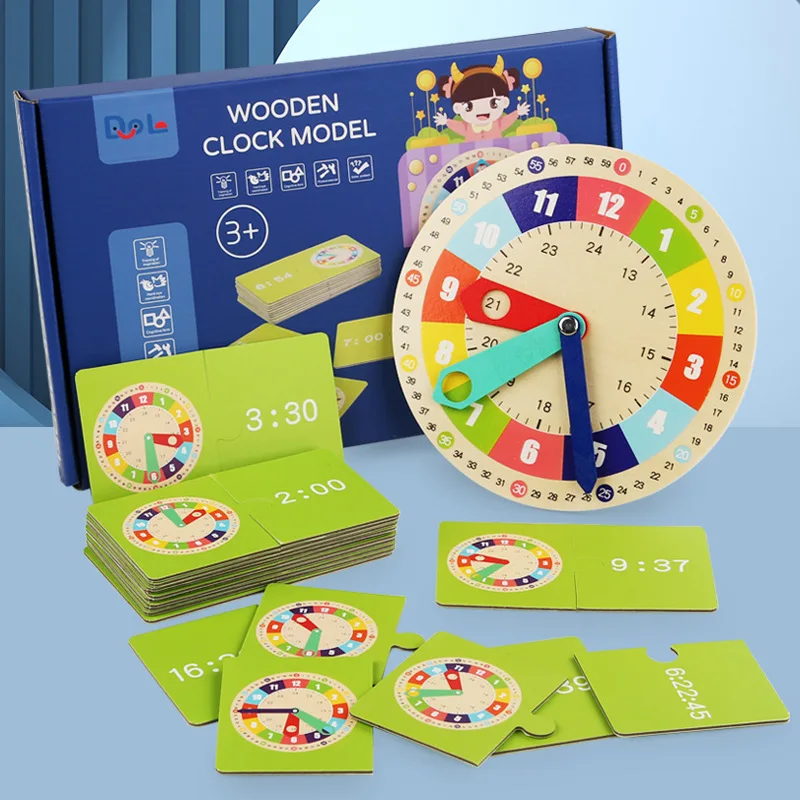 Kids Wooden Digital Clock Preschool Math Learning Toy Cognitive Enlightening Toy Learning Time