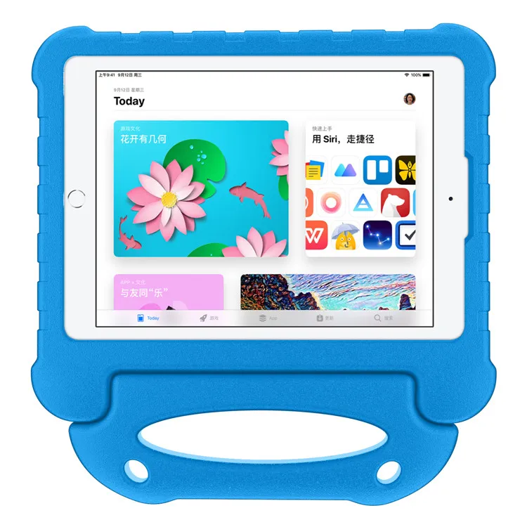 product laudtec cartoon eva shockproof blue kids eva tablet cover case for ipad 10th gen air 4 5 109 inch case with handle-4