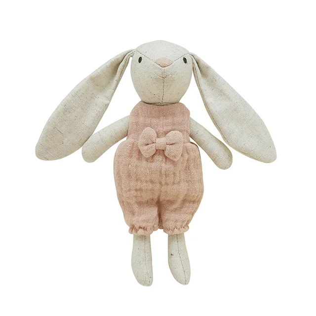 High Grade 2023 Multicolor Eco-friendly Linen Christmas Mini rabbit bunny Animal Plush Toy For Kids