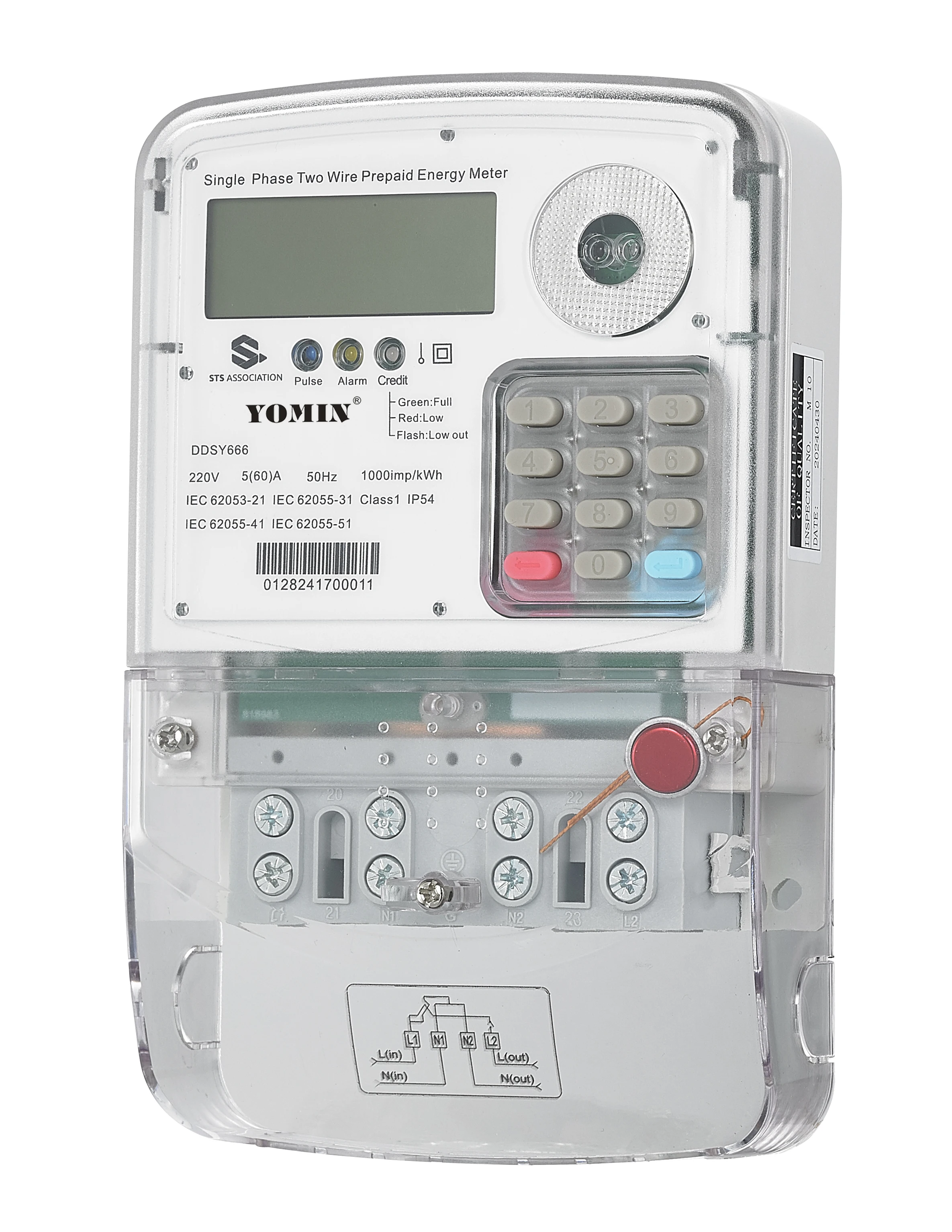 DDSY666 Model Single Phase Two Wire Keypad Cash Power Meter STS Prepayment Prepaid Electricity Energy Meters