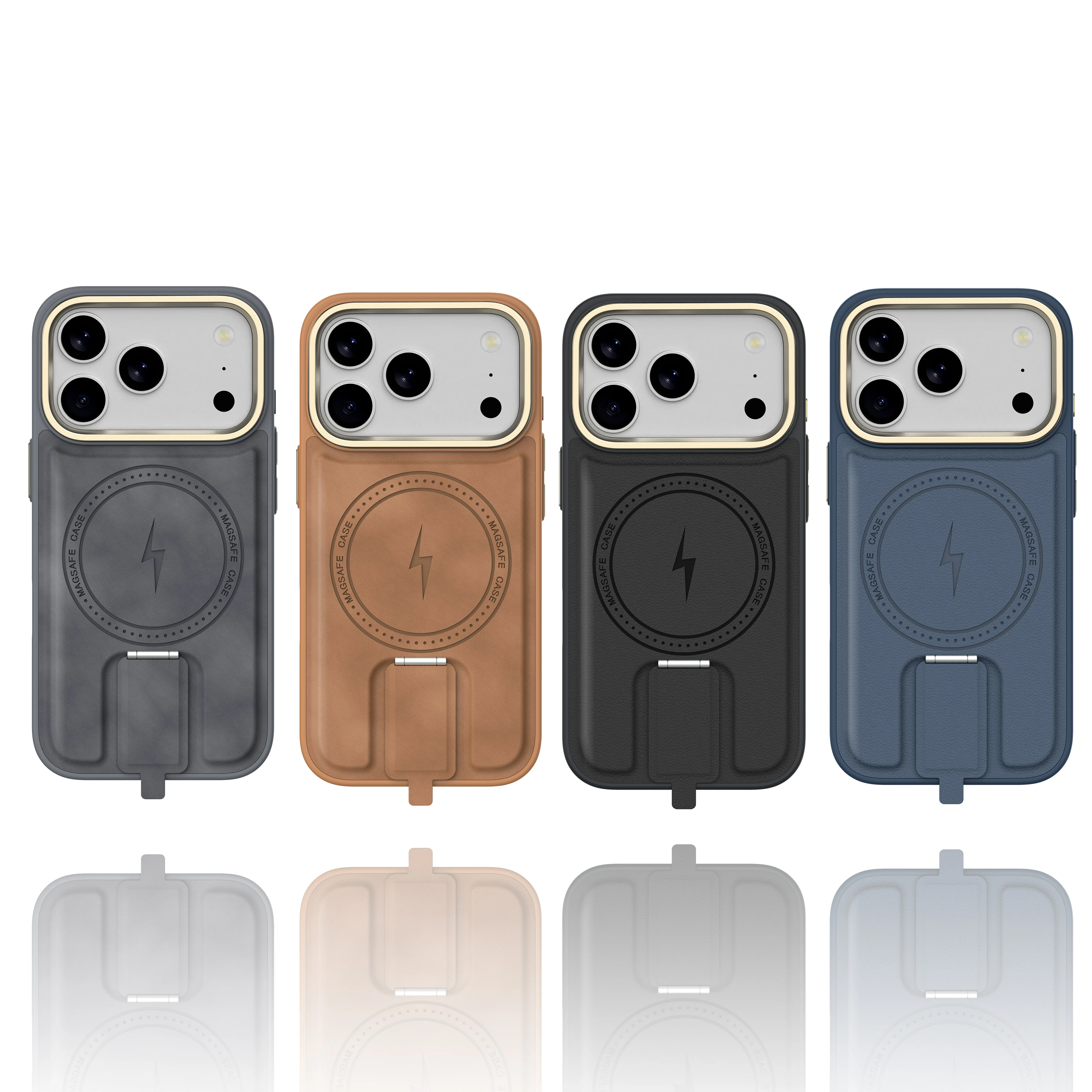 product premium quality pu leather phone case with foldable holder for iphone 17 16 15 14 13 12 pro max business laudtec oem odm-8