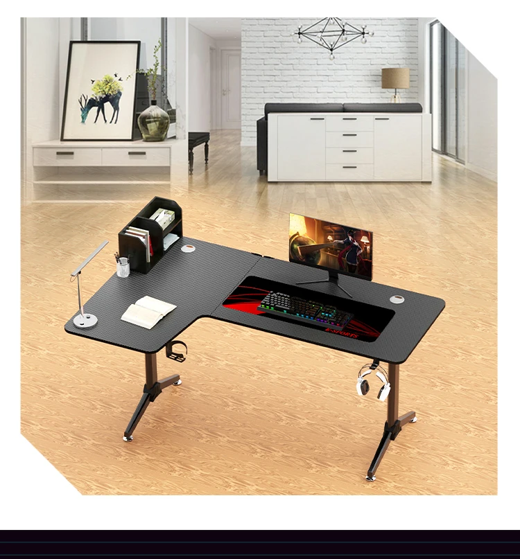 Ergonomic Adjustable Height Pc Desk Smart Gaming Workstation Desk Rgb