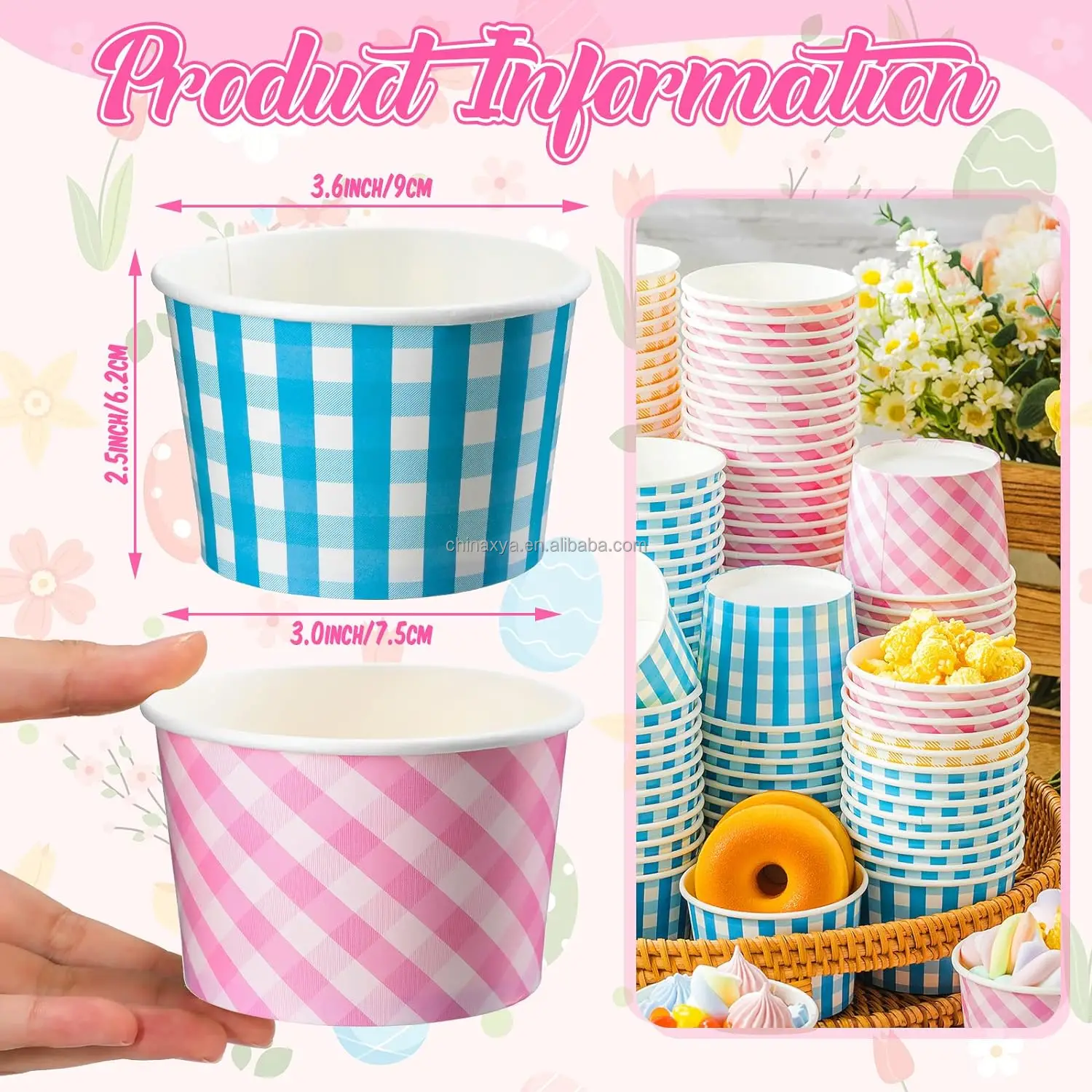 Wholesales Customer Printed Frozen Yogurt Cup Disposable Paper Double PE Ice Cream Cup Dome lid supplier