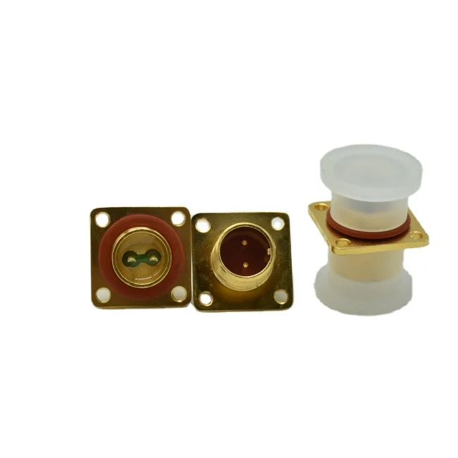 High-Temperature Resistant 2-Pin Waterproof Metal Plug Socket Glass Sintering Connector Panel Mount DIN Sealed Connector Power