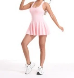 Cross-Border Outdoor Sports One-Piece Dress for Tennis Yoga Dance Fitness & Running Breathable Comfortable Front Tennis Clothing