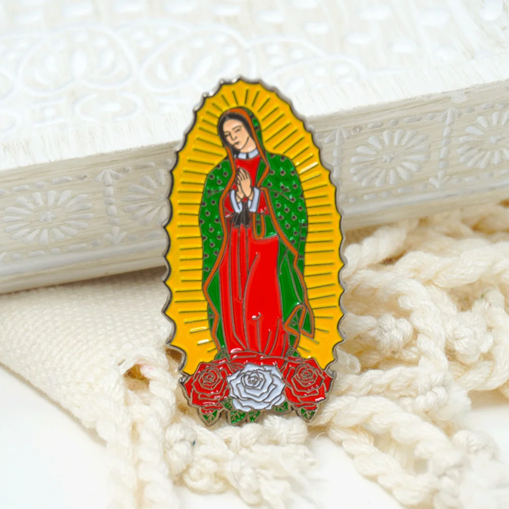 Custom Virgin Mary De Guadalupe Enamel Hat Pin Catholics Feast Pins