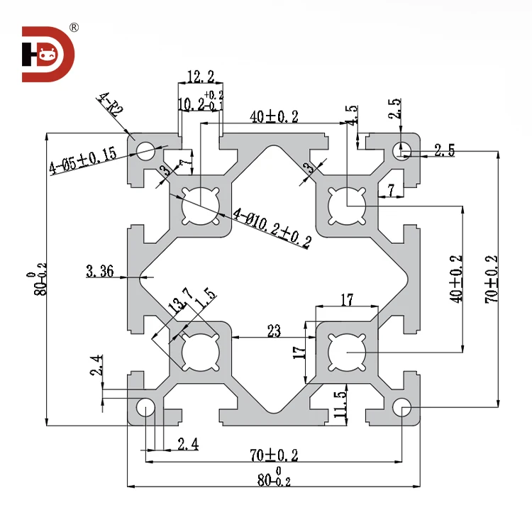 product 8080 industrial aluminum extruded profile 8080w heavy duty aluminum alloy frame customized processing616-3
