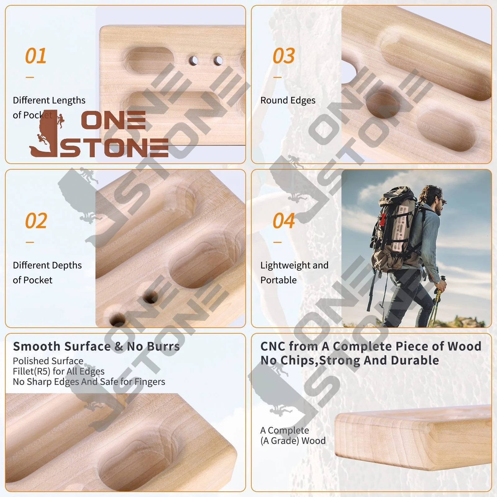 Zoey Premium Wood Rock Climbing Training Tool for Grip Strength Climbing  Hangboard Finger Board Pull up Bar Climbing Holds