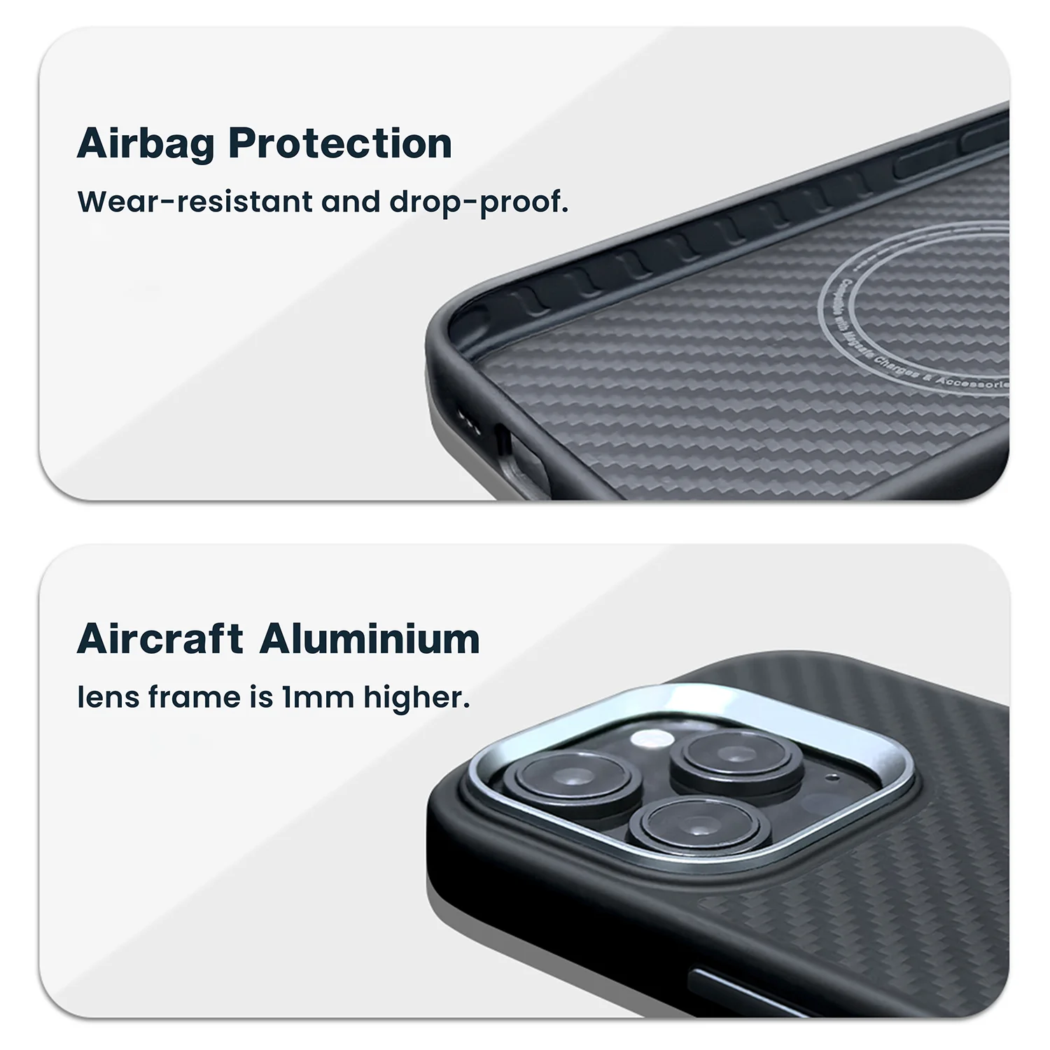 product laudtec luxury carbon fiber textured magnetic phone case for iphone 17 pro max air thin kevlar matte shockproof back cover179-4