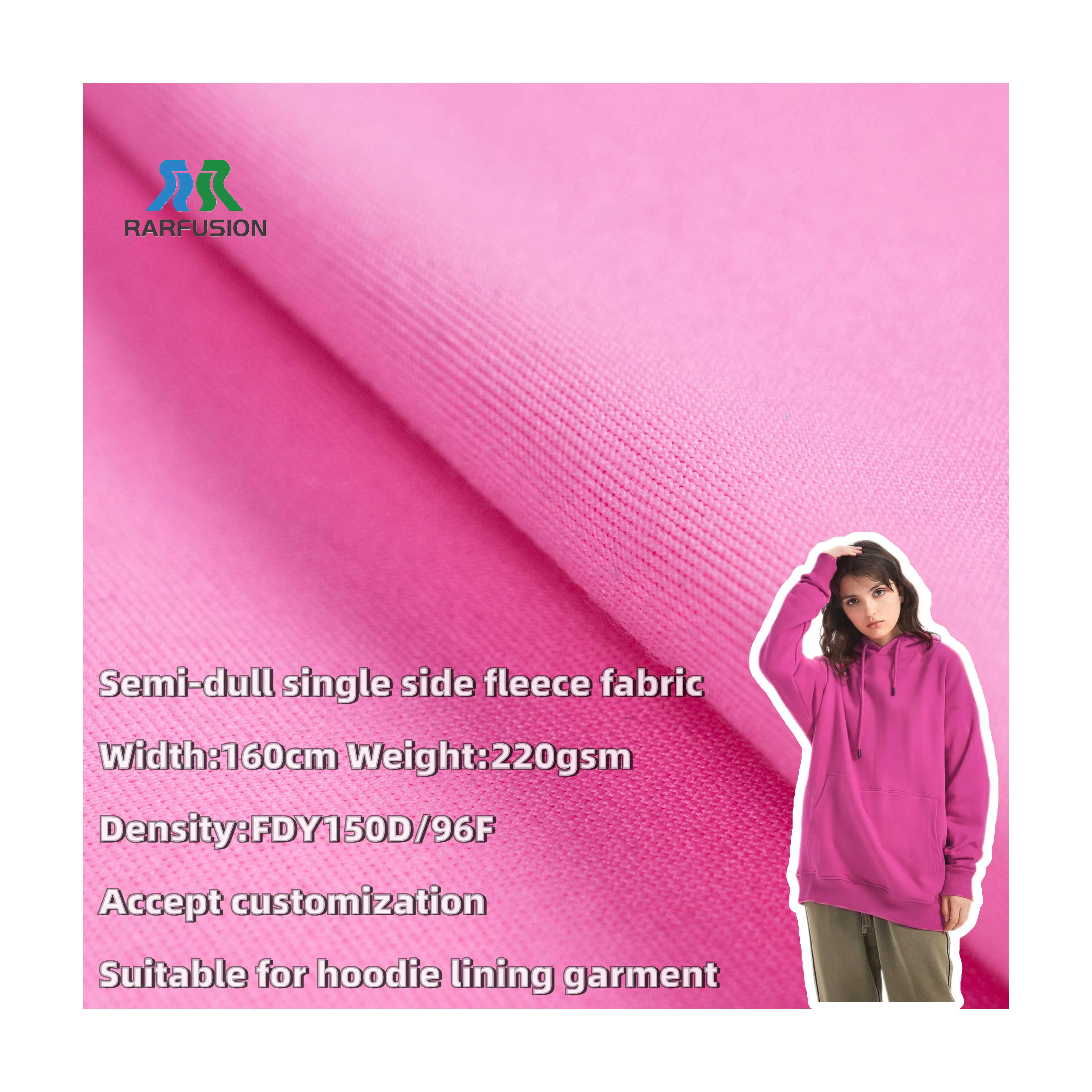 Factory Wholesale One Side Brushed Fleece Fabric Semi-dull Single Side Fleece Fabric for Hoodie Garment Tracksuit