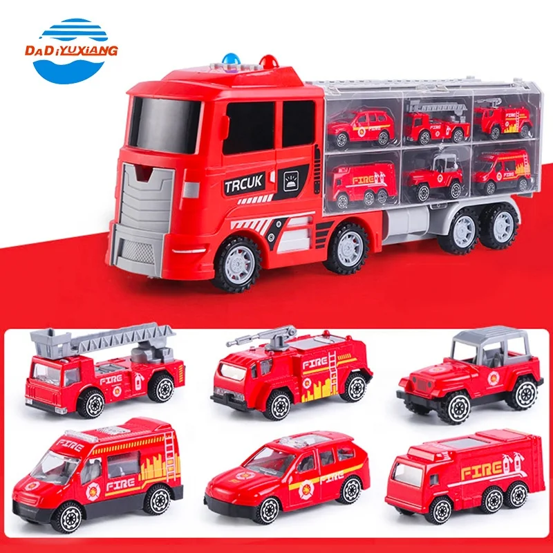 Детский пожарный транспорт Грузовик Игрушечный Грузовик игрушки с музыкой и светом