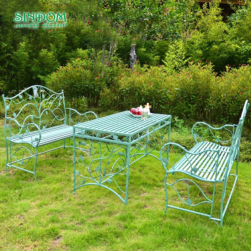 Modern Simple Wrought Iron Furniture Set Combination Long Square Table