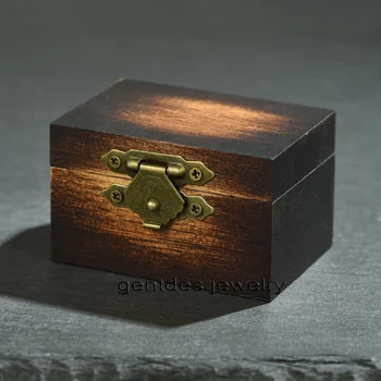 Gentdes Jewelry Personalized Custom Logo Koa Wooden Engagement Ring Boxes