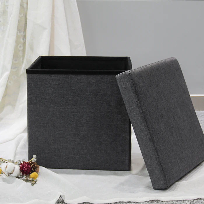 Customized Factory Wholesale Folding Pouf Bedroom Furniture Stool Classic Storage Ottoman Chair for Kids Children